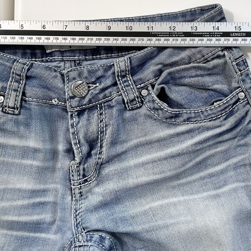 Daytrip Virgo Skinny Jeans Womens 27R Light Wash Stretch Skinny Denim Buckle - Picture 5 of 7